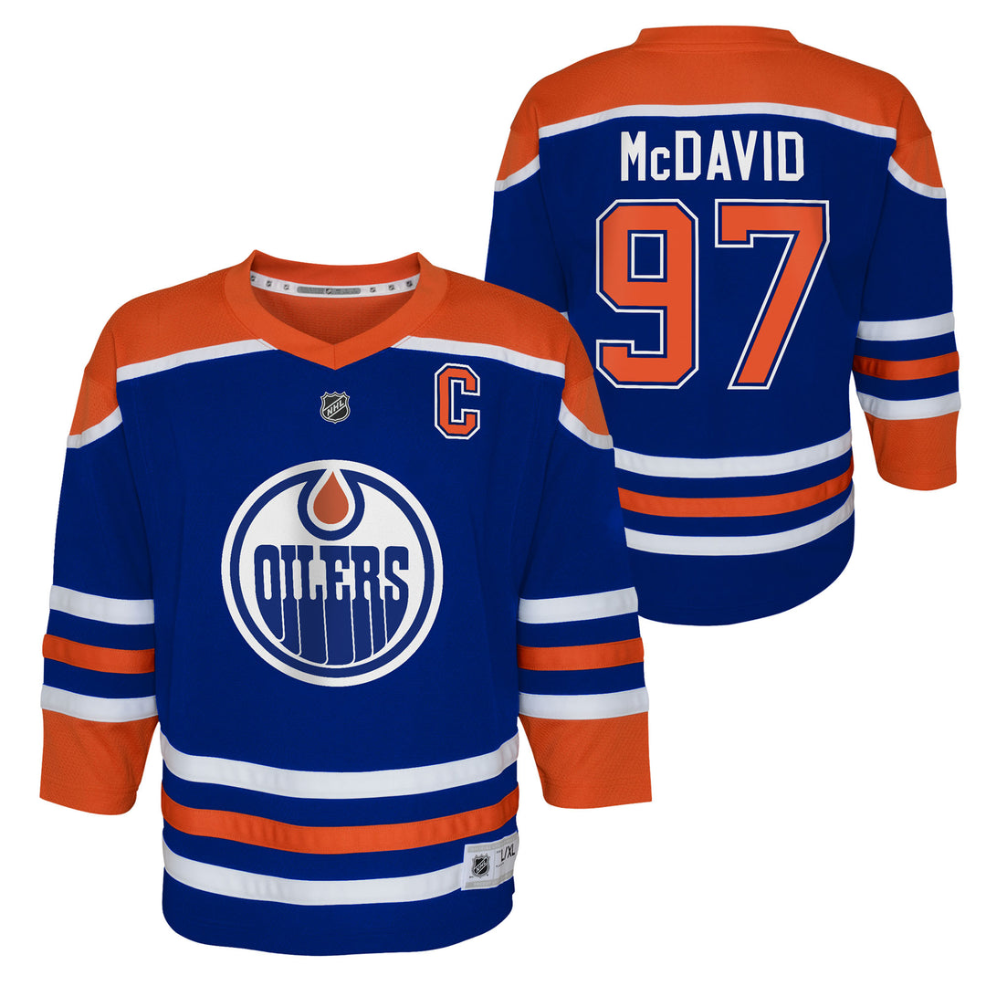 Edmonton Oilers Kids 500 Level Connor McDavid Edmonton Blue Kids Shirt