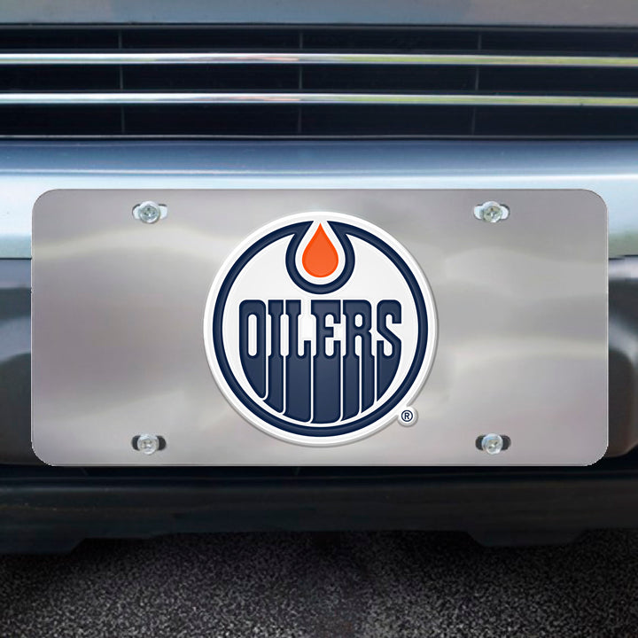 Edmonton Oilers Fanmats Chrome Diecast License Plate