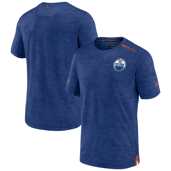 Edmonton Oilers Fanatics Authentic Pro Premium Blue & Orange Tech T-Shirt