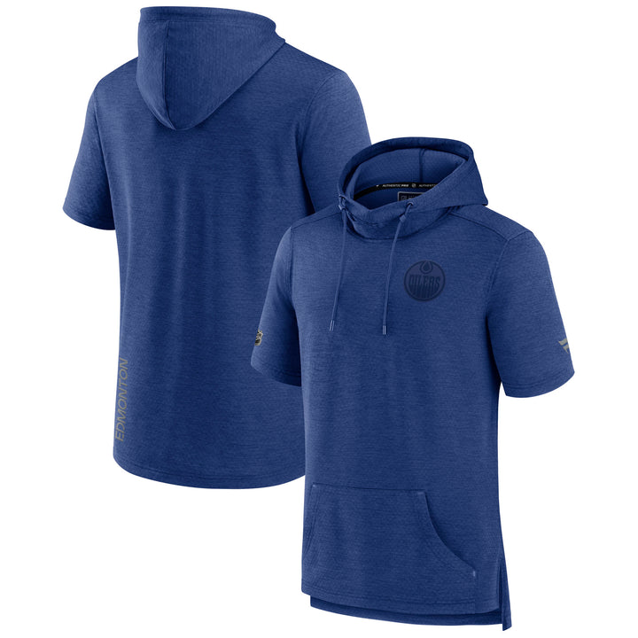 Edmonton Oilers Fanatics Authentic Pro Pullover Short Sleeve Cobalt Hoodie