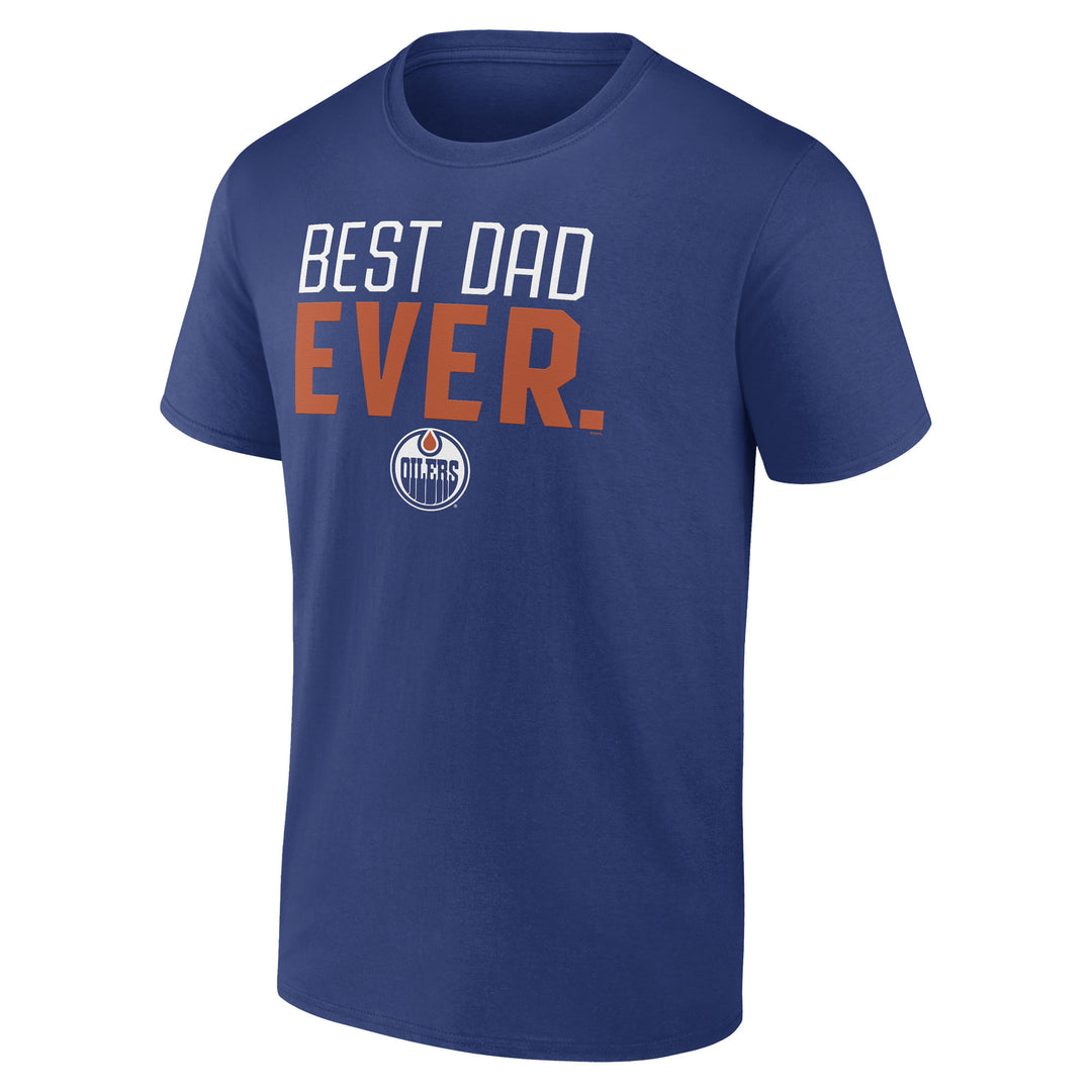 Edmonton Oilers Fanatics Father's Day "Best Dad Ever" Blue T-Shirts
