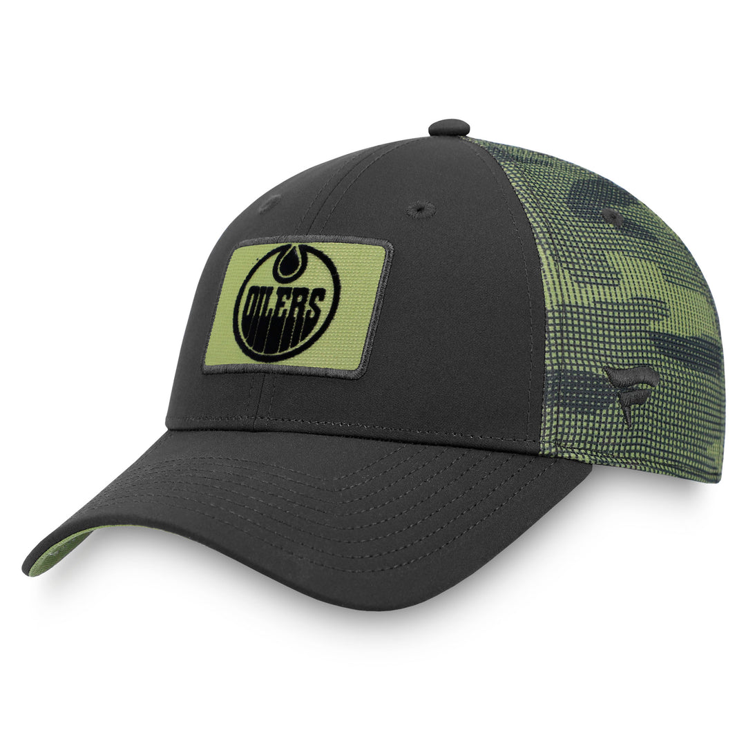 Edmonton Oilers Fanatics Camo Authentic Pro Military Appreciation Night Adjustable Hat
