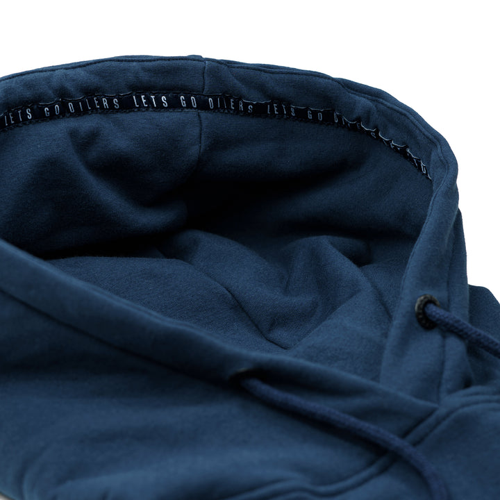 Edmonton Oilers Women's Flatout Apparel Navy Cropped Hoodie