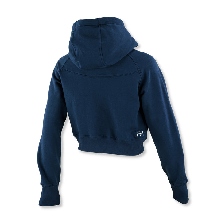 Edmonton Oilers Women's Flatout Apparel Navy Cropped Hoodie