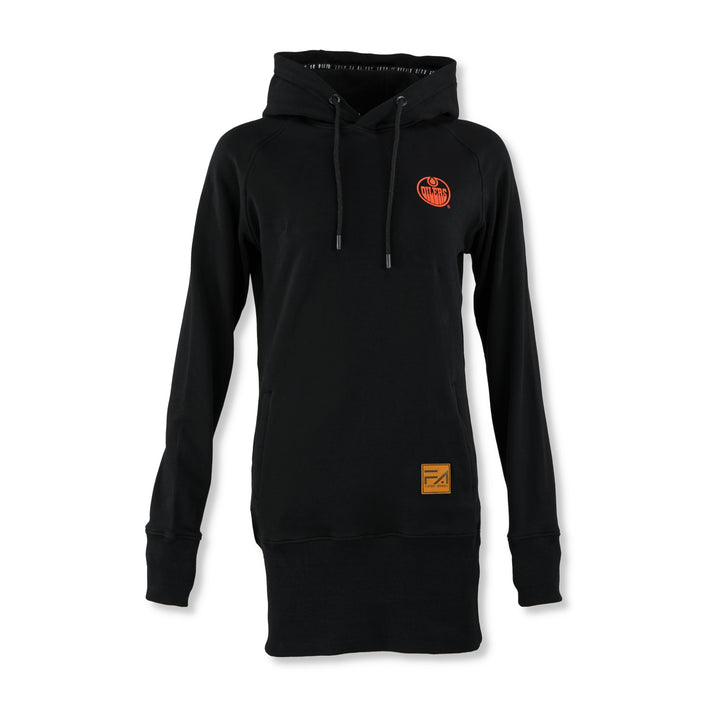 Edmonton Oilers Women's Flatout Apparel Black Kora Long Hoodie