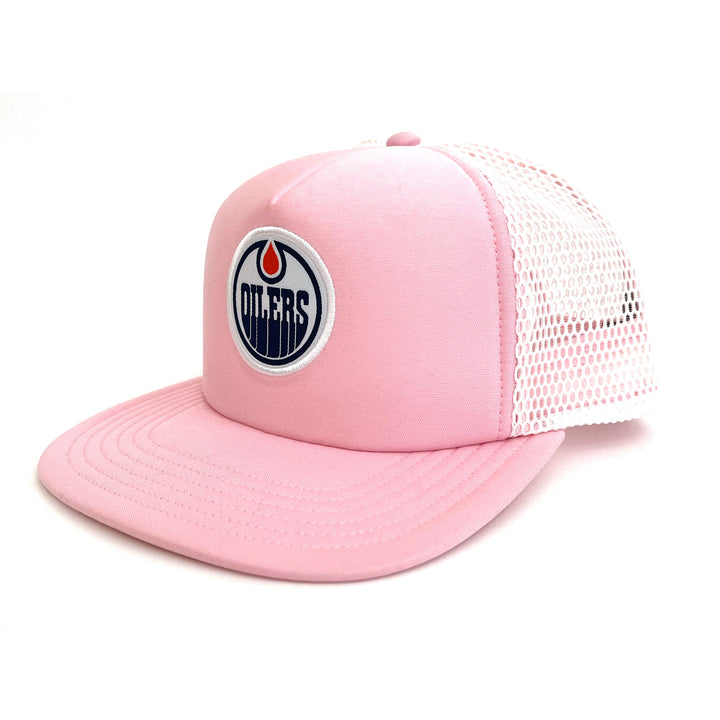 Edmonton Oilers Sportiqe Pink 5 Panel Foam Trucker Snapback Hat