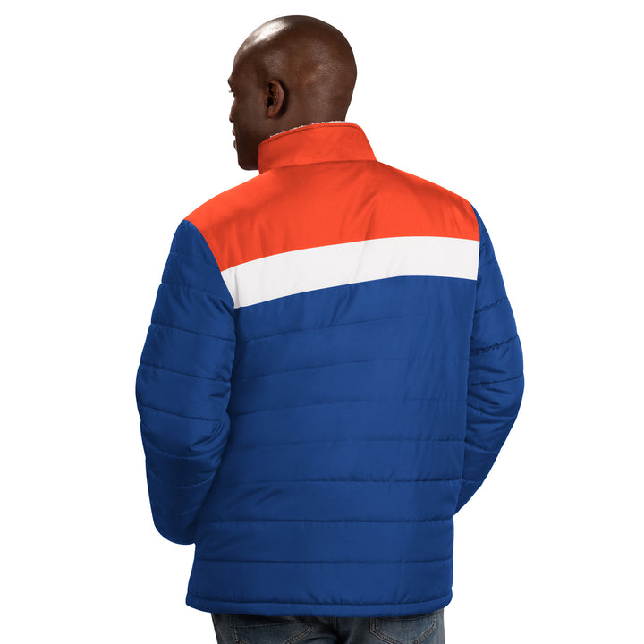 Edmonton Oilers GIII Royal & Orange Perfect Game Sherpa-Lined Full-Zip Jacket