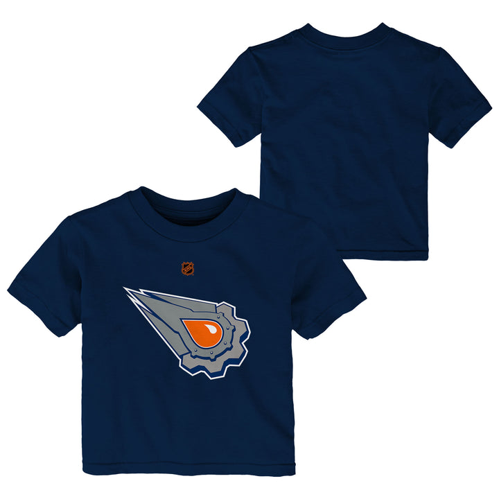 Edmonton Oilers Infant Outerstuff Navy Reverse Retro Logo Tee