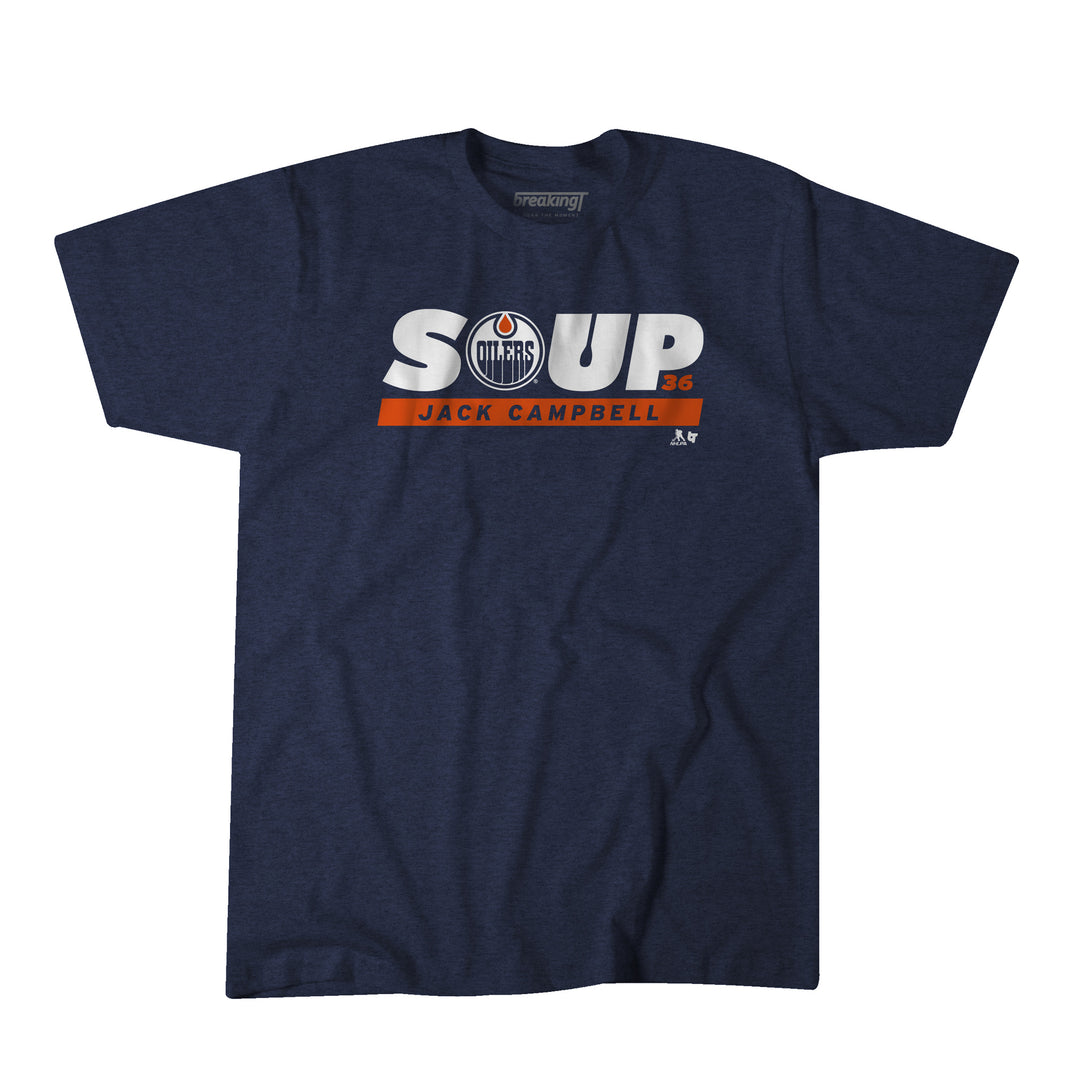 Jack Campbell Edmonton Oilers "Soup" Navy T-Shirt