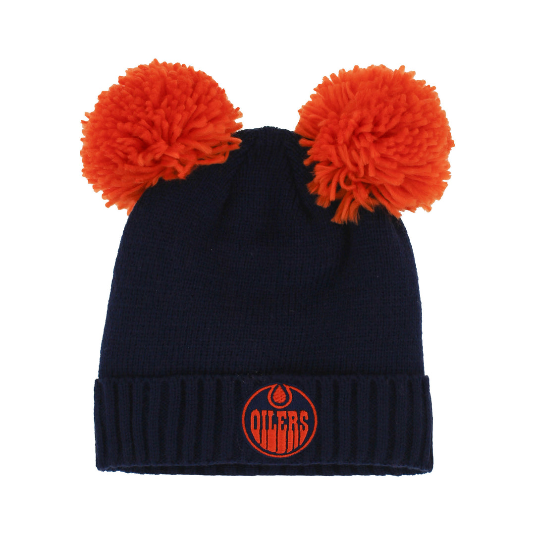 Edmonton Oilers Toddler Gertex Navy Alternate Logo Knit Toque w/ Poms