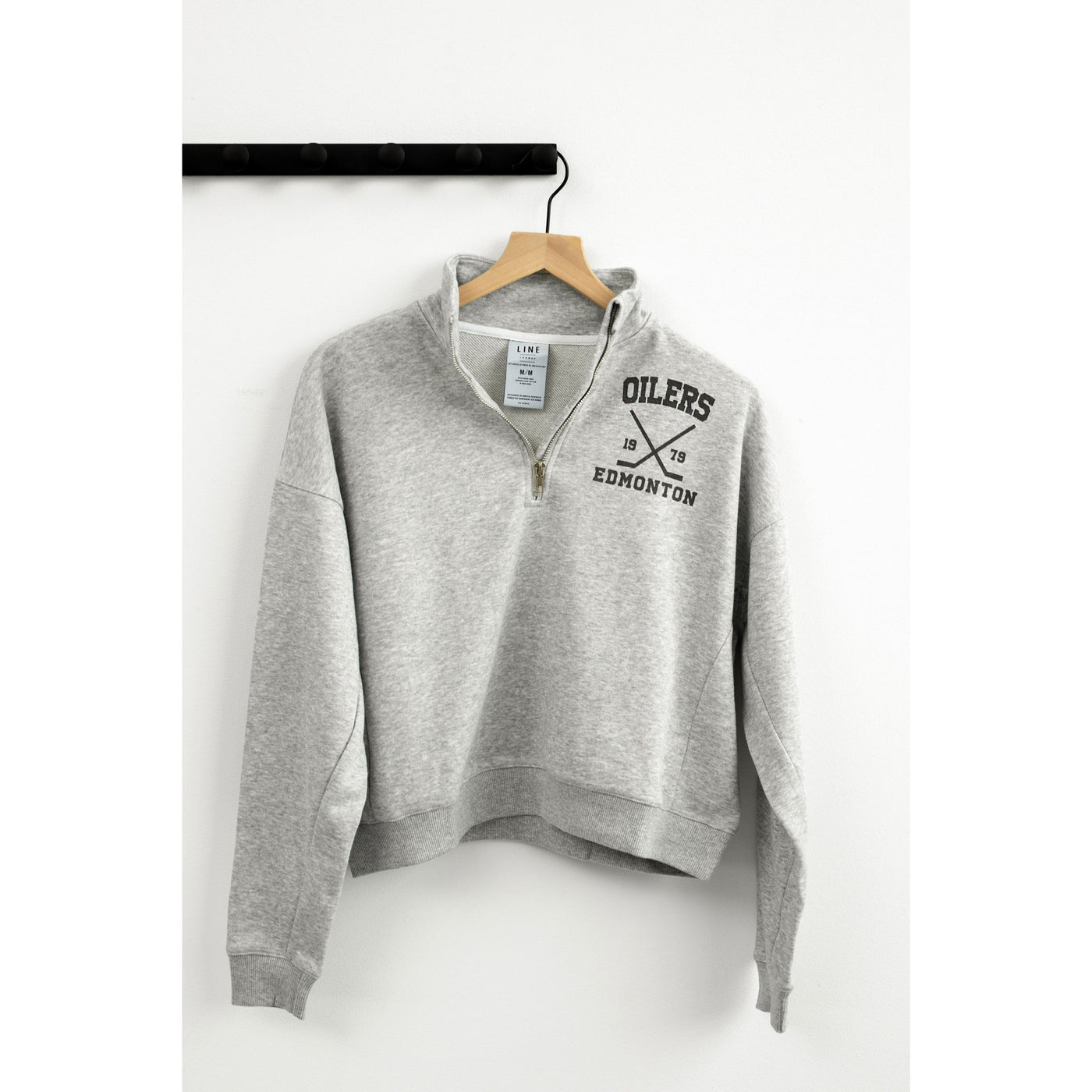 Edmonton Oilers Women's Line Change Club Grey Half-Zip Sweatshirt