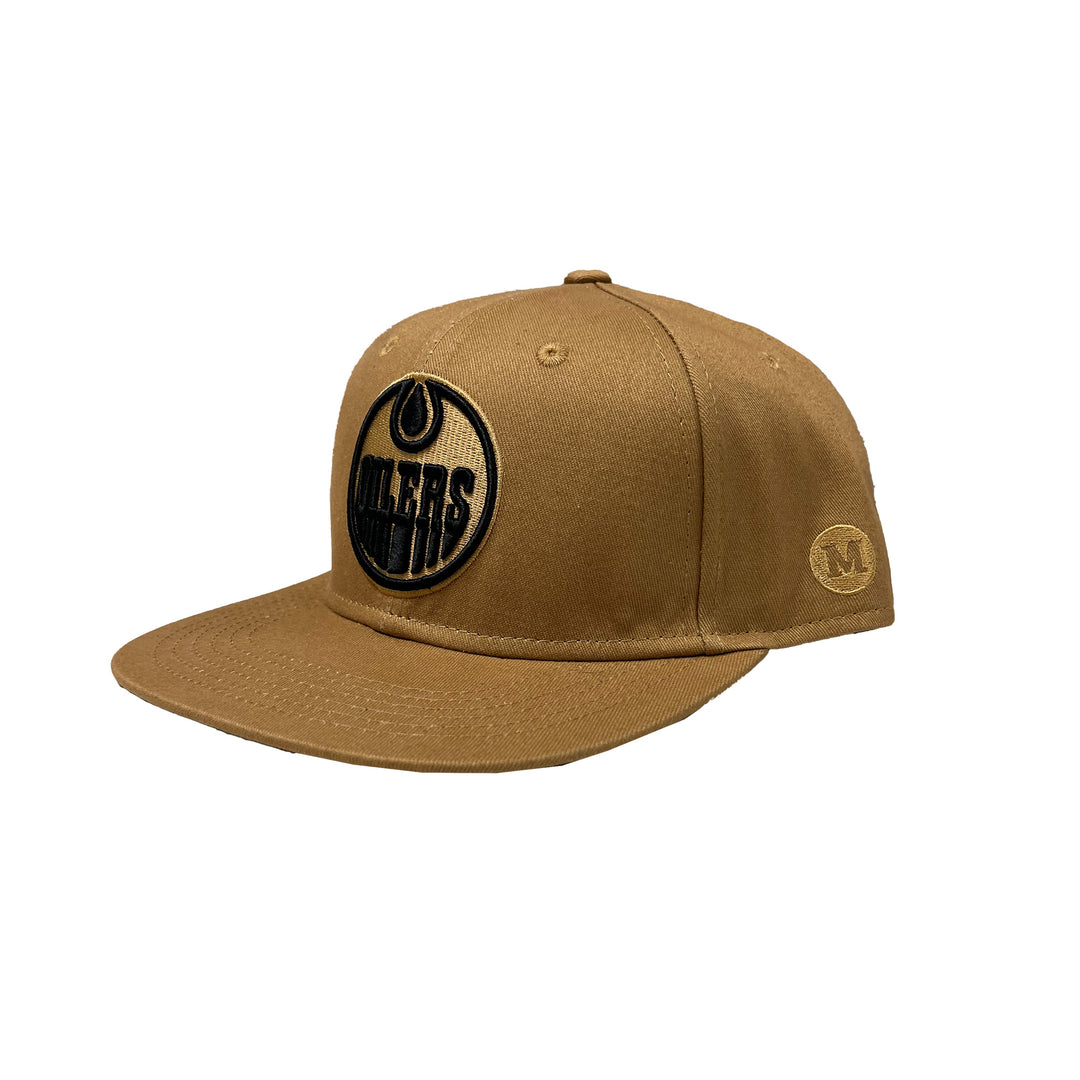 Edmonton Oilers Mammoth Tan & Black Snapback Hat