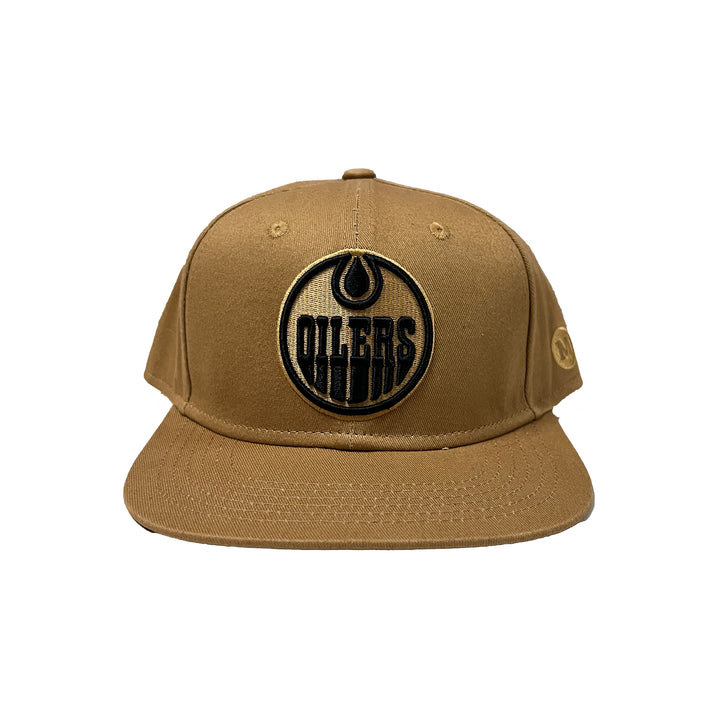 Edmonton Oilers Mammoth Tan & Black Snapback Hat