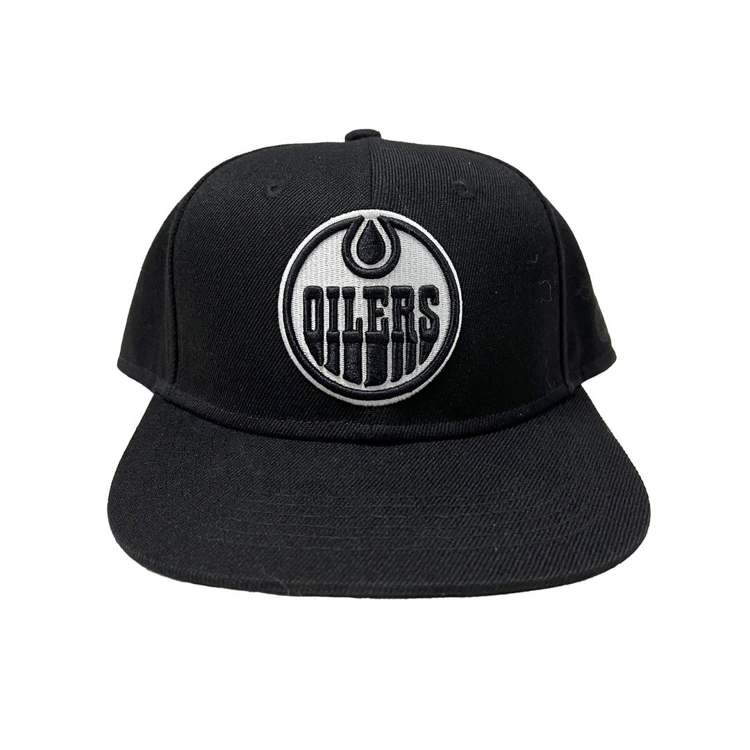 Edmonton Oilers Mammoth Black & White Snapback Hat
