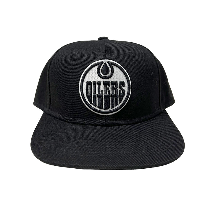 Edmonton Oilers Mammoth Black & White Snapback Hat