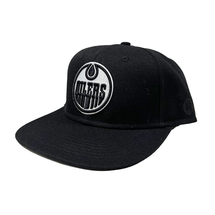 Edmonton Oilers Mammoth Black & White Snapback Hat