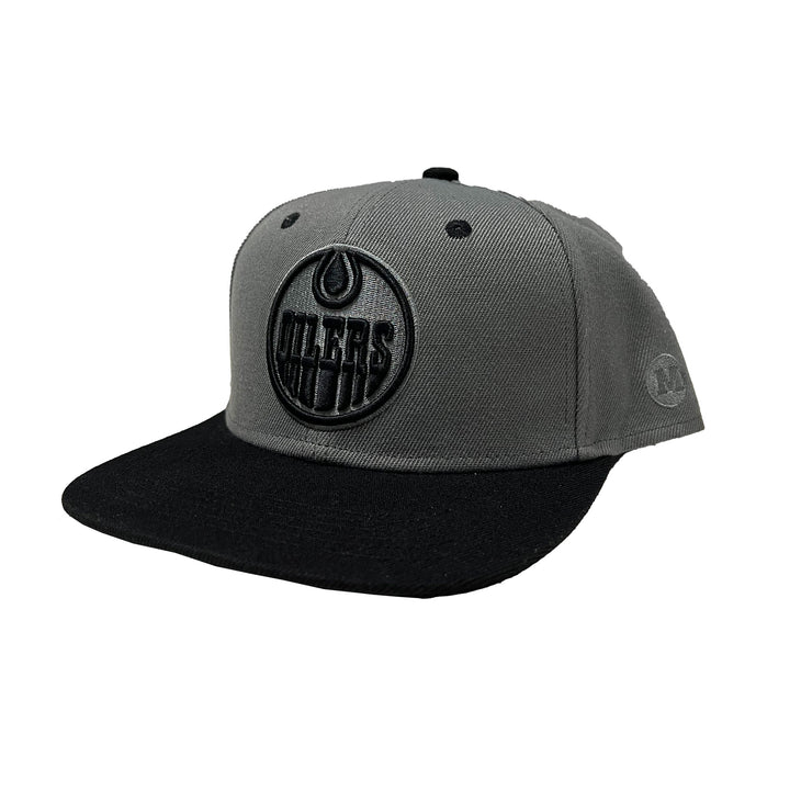 Edmonton Oilers Mammoth Grey & Black Snapback Hat
