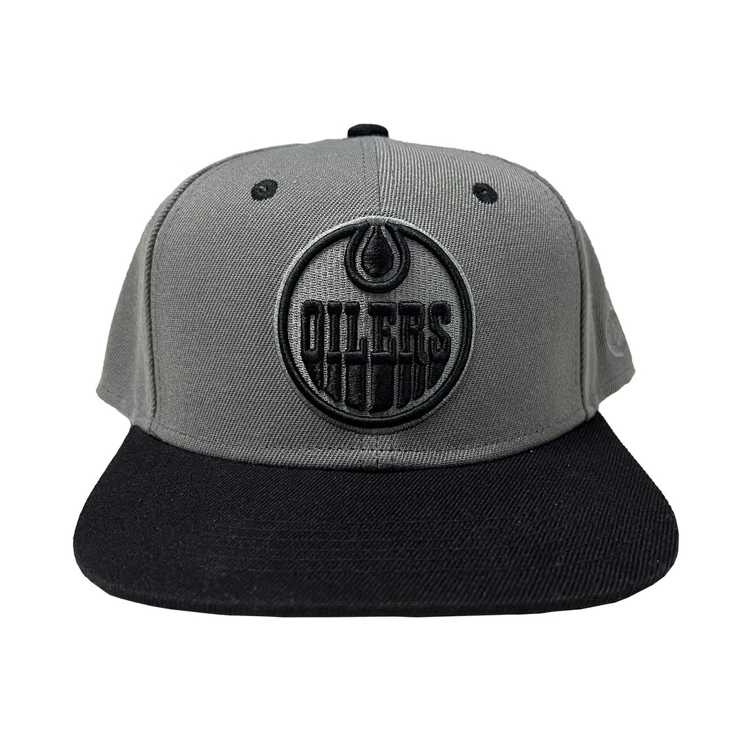 Edmonton Oilers Mammoth Grey & Black Snapback Hat