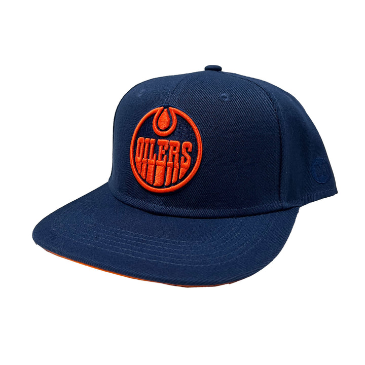 Edmonton Oilers Mammoth Navy & Orange Snapback Hat