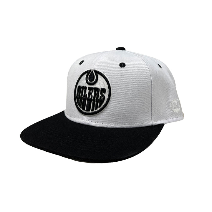 Edmonton Oilers Mammoth White & Black Snapback Hat