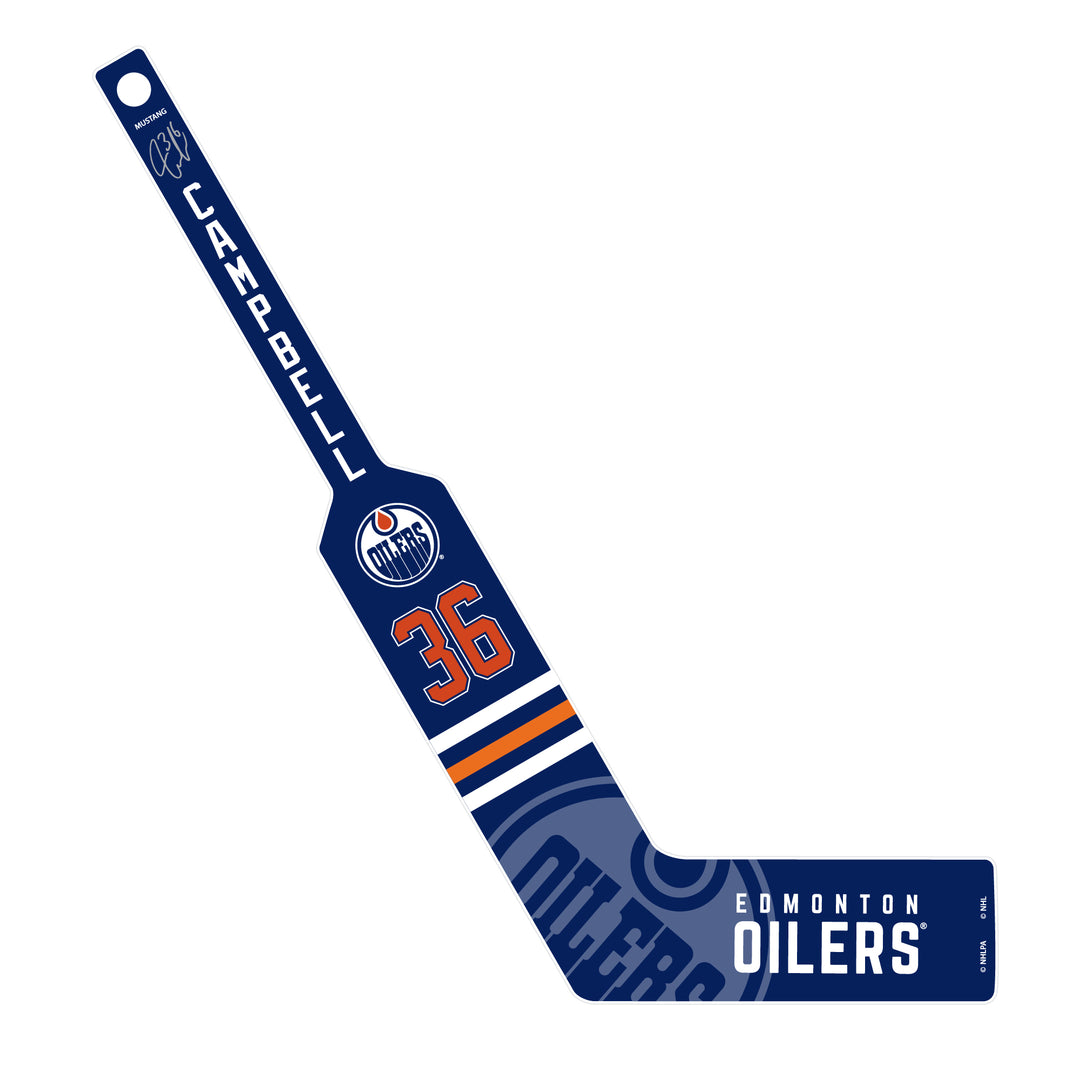 Jack Campbell Edmonton Oilers Blue Primary Logo Goalie Mini Stick