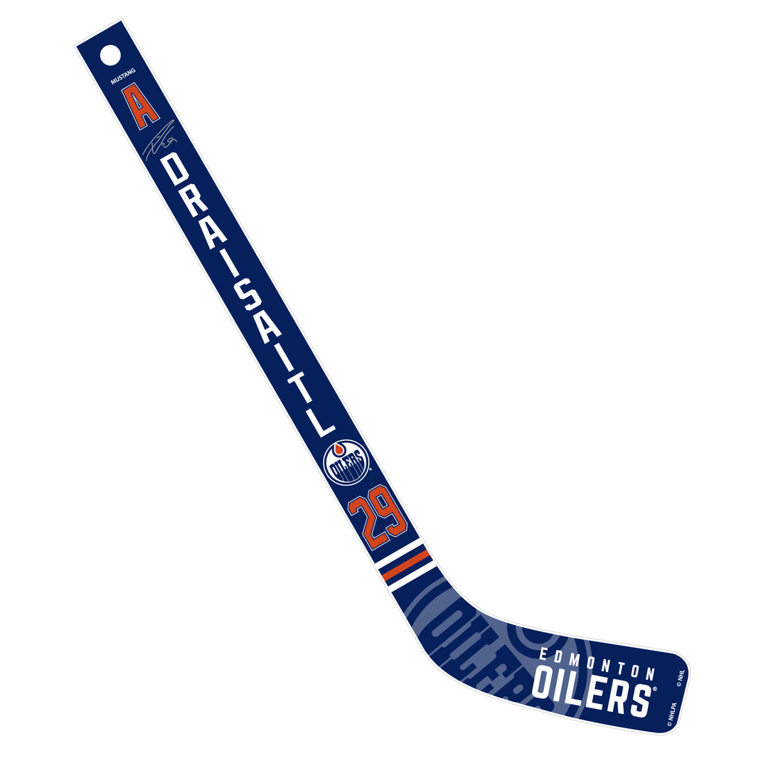 Leon Draisaitl Edmonton Oilers Blue Primary Logo Mini Stick
