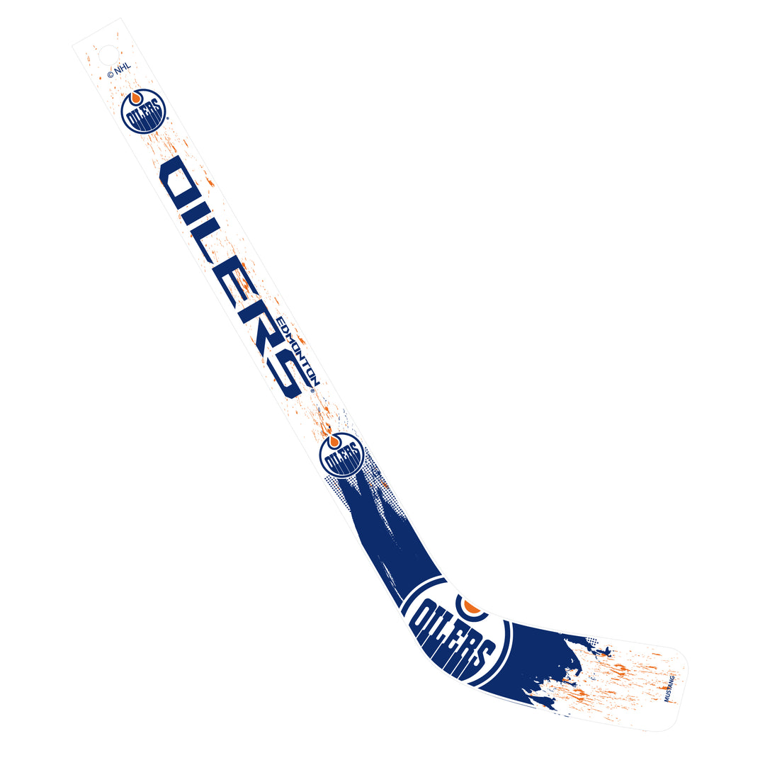 Edmonton Oilers White Primary Logo Splatter Mini Stick