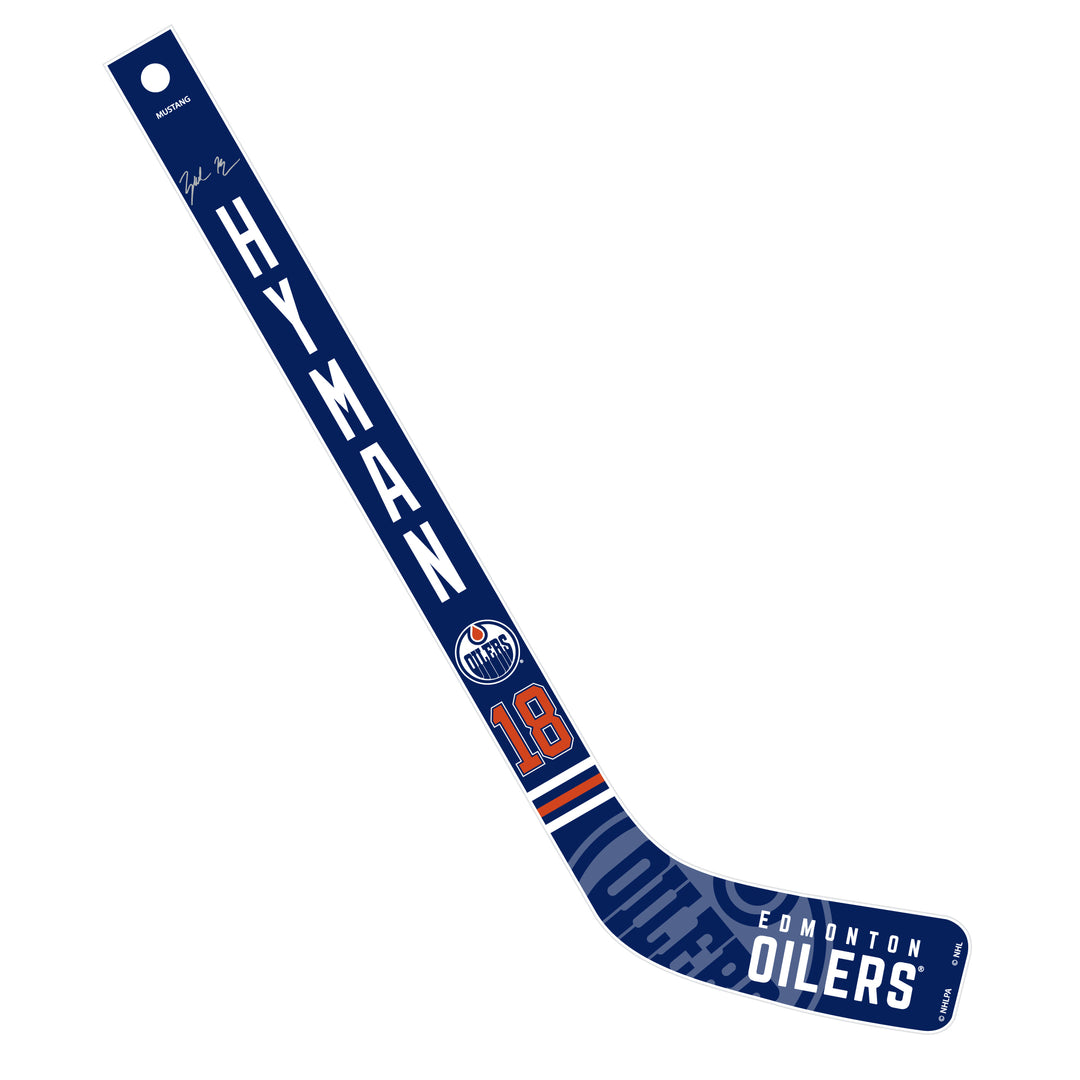 Zach Hyman Edmonton Oilers Blue Primary Logo Mini Stick