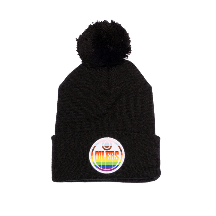 Edmonton Oilers Mitchell & Ness Pride Black Toque w/ Pom