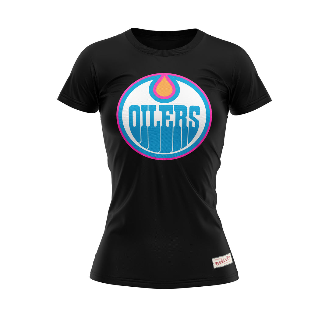 Edmonton Oilers Women's Mitchell & Ness Bubbalicious Black T-Shirt