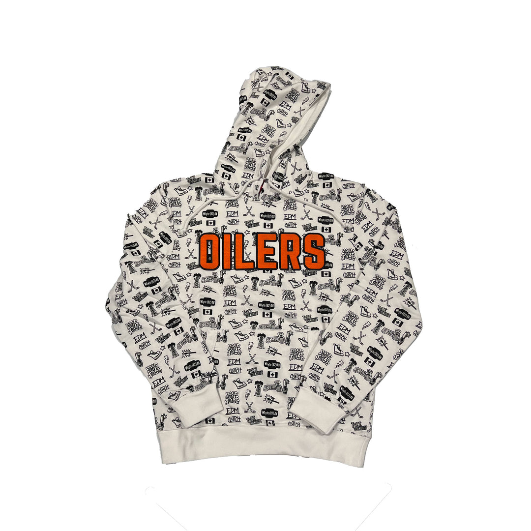 Edmonton Oilers Mitchell & Ness Doodles All Over Print White Hoodie