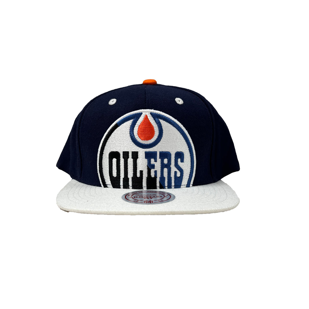 Edmonton Oilers Mitchell & Ness Two-Tone Navy & White Snapback Hat