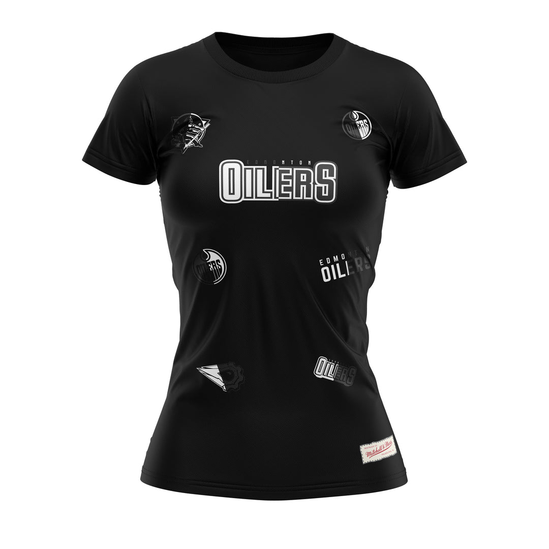 Edmonton Oilers Women's Mitchell & Ness Night Black T-Shirt