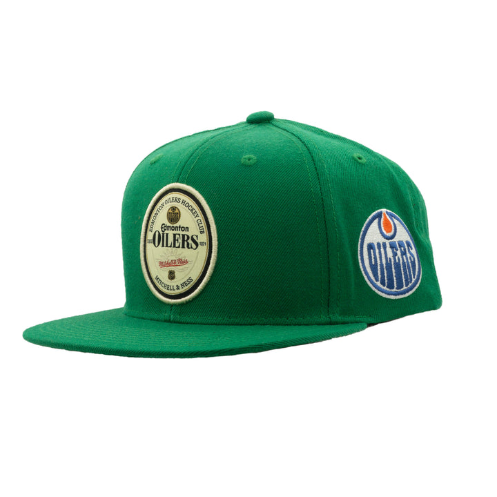 Edmonton Oilers Mitchell & Ness St. Patrick's Day Green Stout Snapback Hat