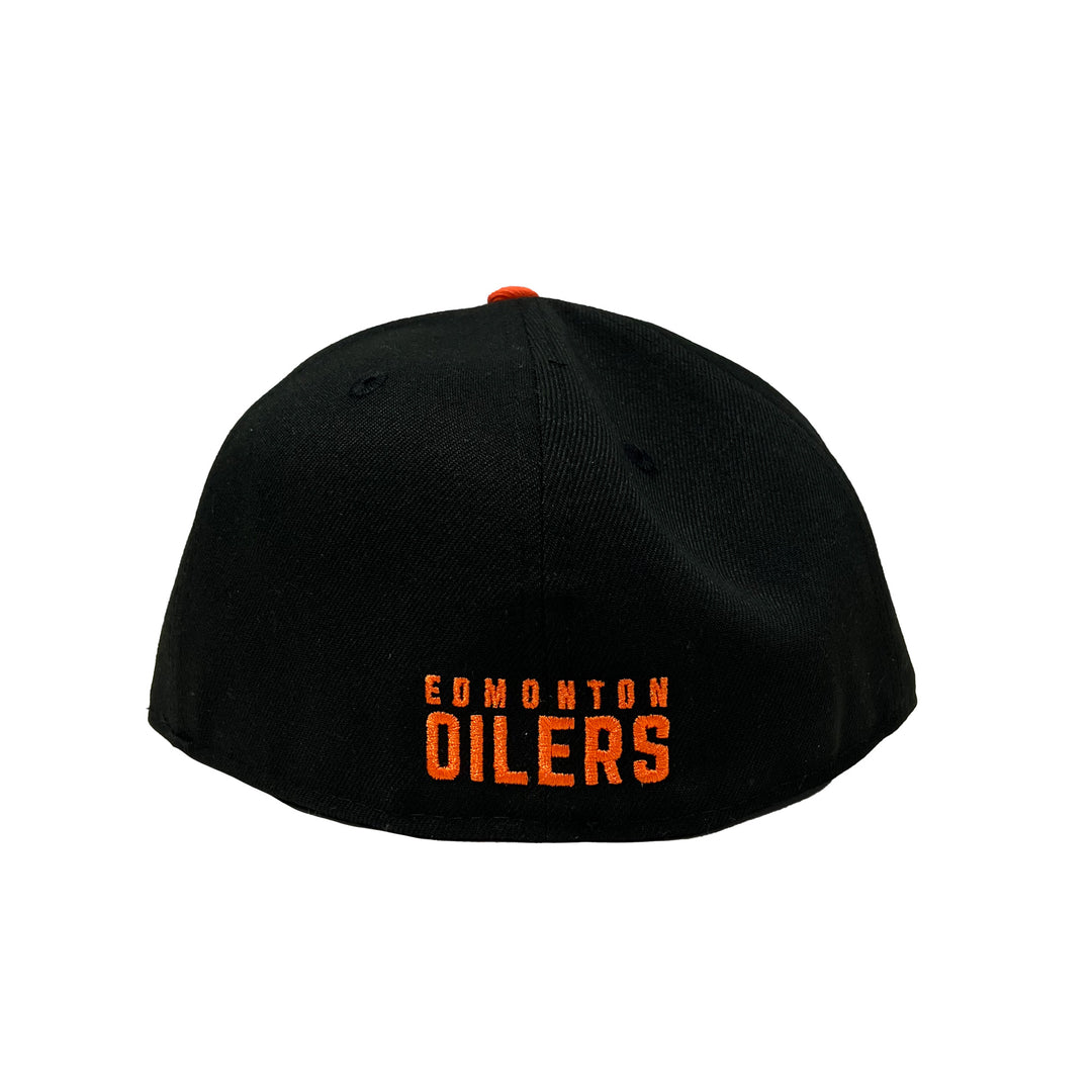 Edmonton Oilers New Era Black & Orange 59FIFTY Fitted Logo Hat