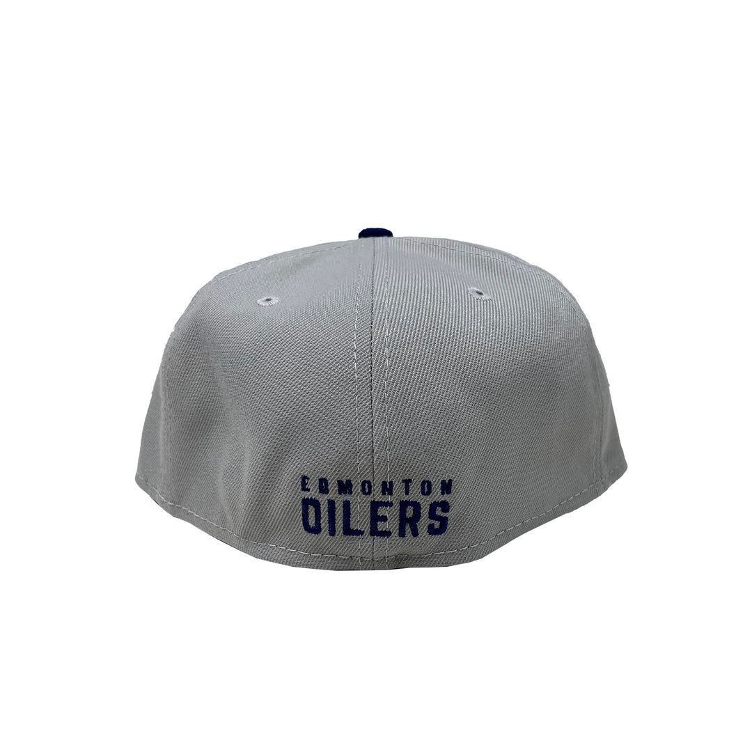 Edmonton Oilers New Era Grey & Royal Blue 59FIFTY Fitted Logo Hat