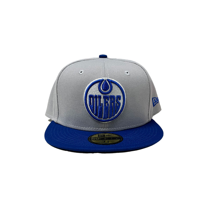 Edmonton Oilers New Era Tonal Grey & Royal Blue 59FIFTY Fitted Logo Hat