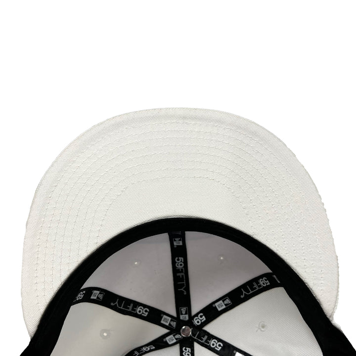 Edmonton Oilers New Era White on White Tonal 59FIFTY Fitted Logo Hat