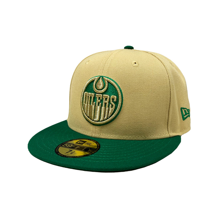 Edmonton Oilers New Era Gold & Green "Irish Lager" 59FIFTY Fitted Hat