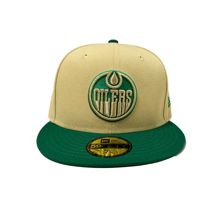 Edmonton Oilers New Era Gold & Green "Irish Lager" 59FIFTY Fitted Hat