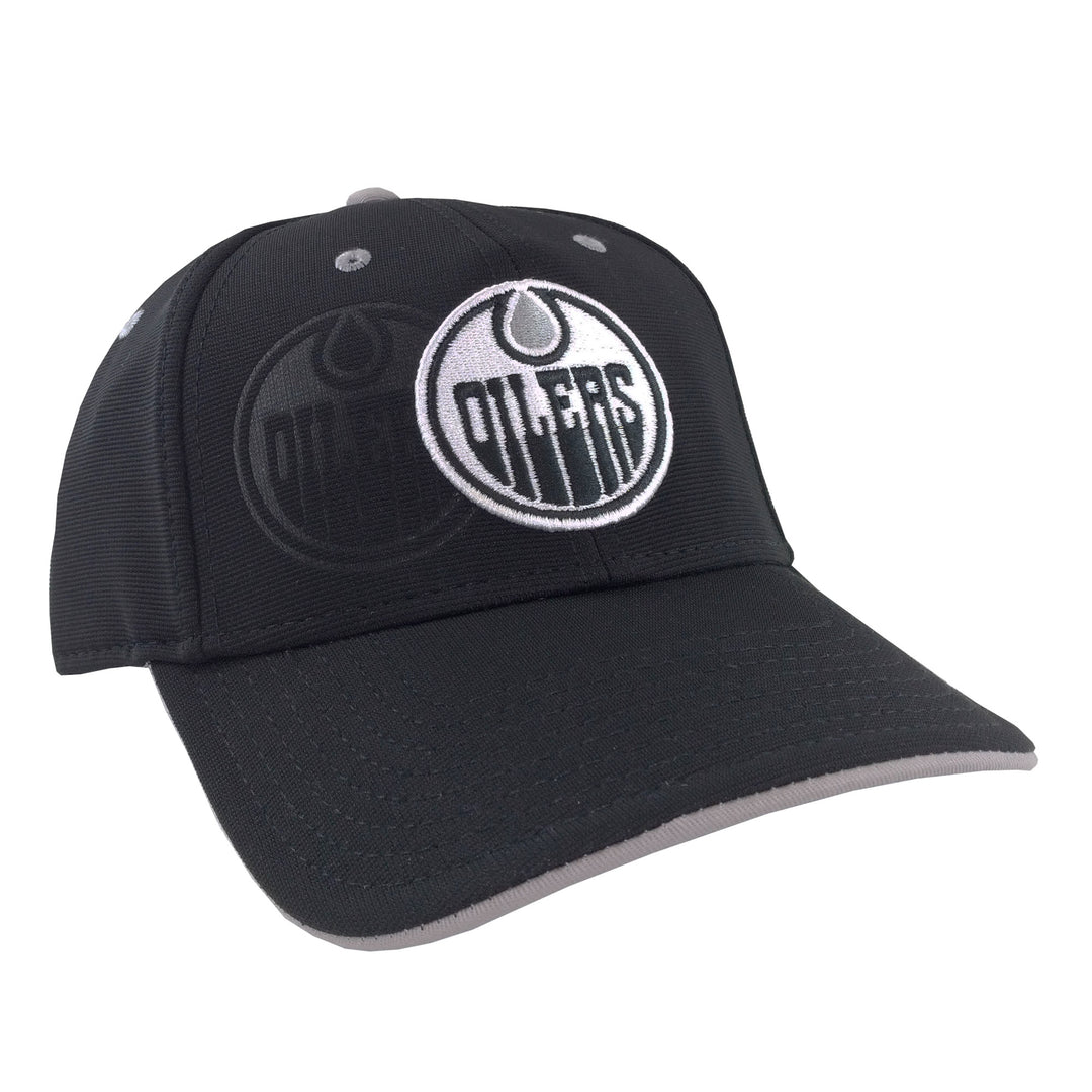 Edmonton Oilers American Needle Black Platinum Deboss Adjustable Hat