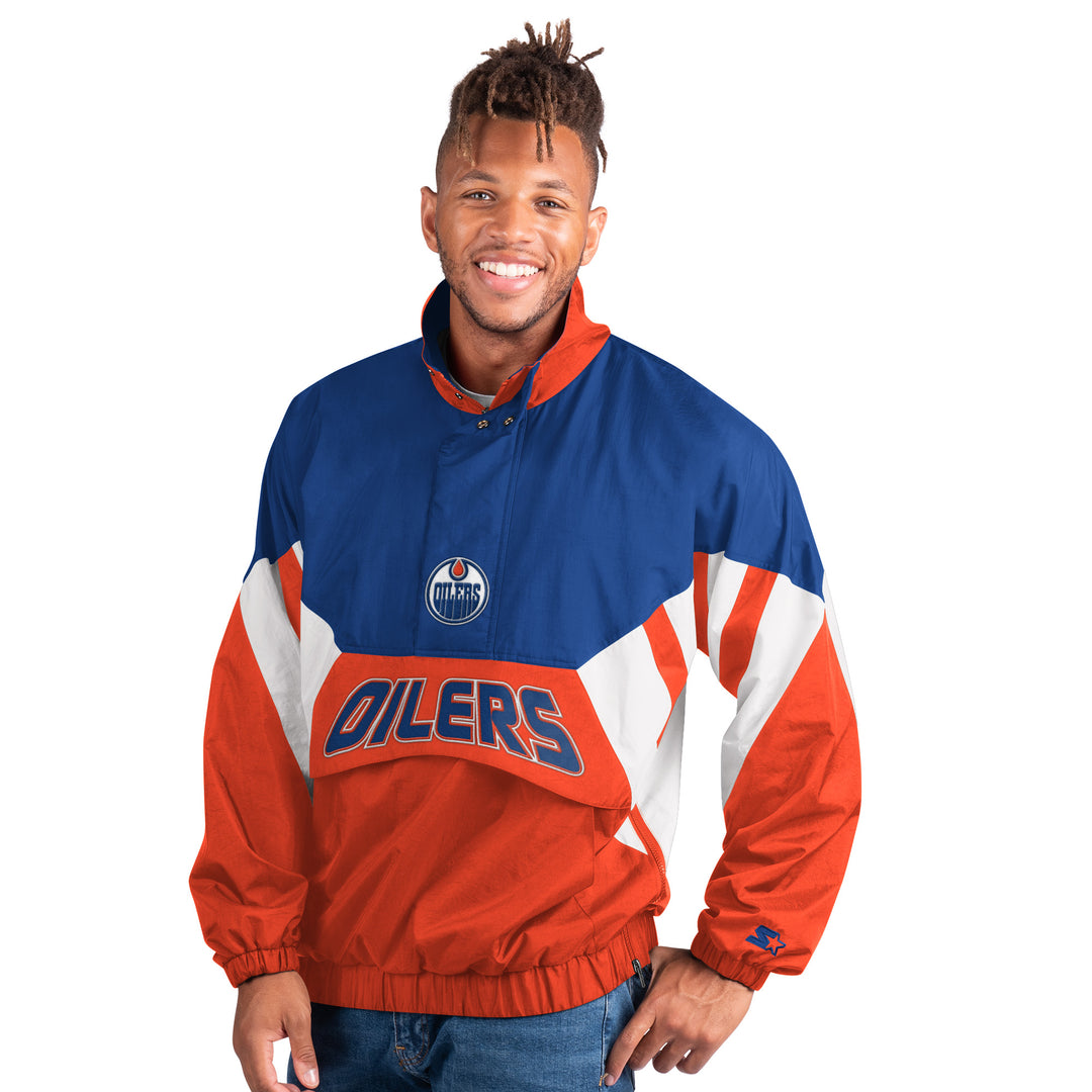 Edmonton Oilers Vintage Starter Jacket L Deadstock Satin Rare 