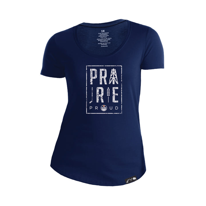 Edmonton Oilers Prairie Proud Plains Navy Scoop T-Shirt