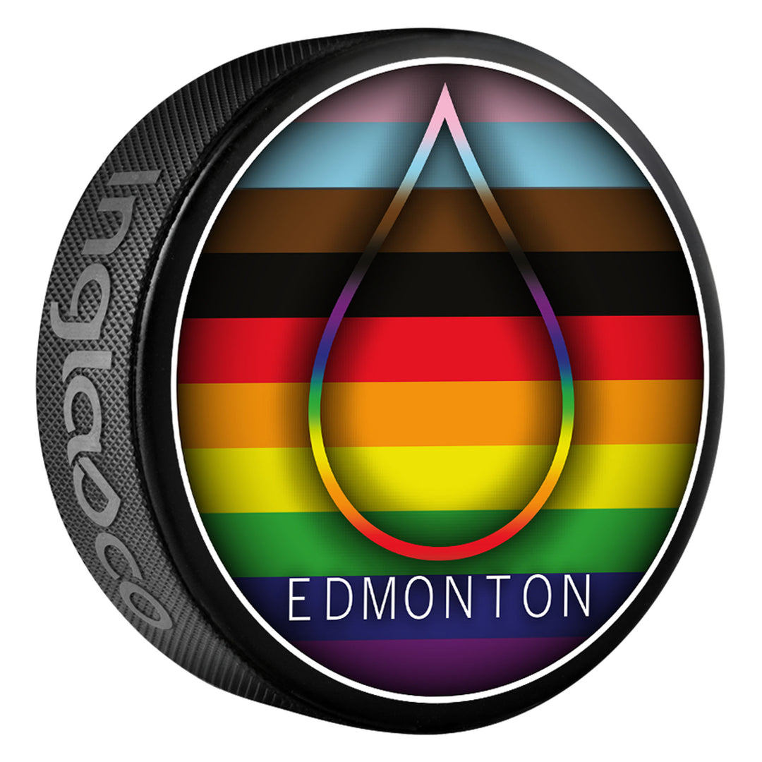 Edmonton Oilers Pride/Hockey Is For Everyone Puck