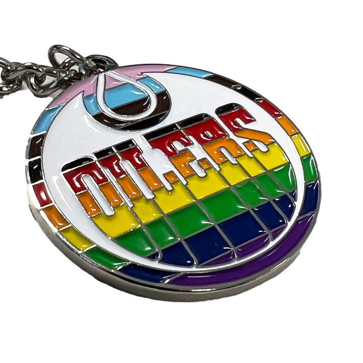 Edmonton Oilers 2-sided Pride Logo Keychain