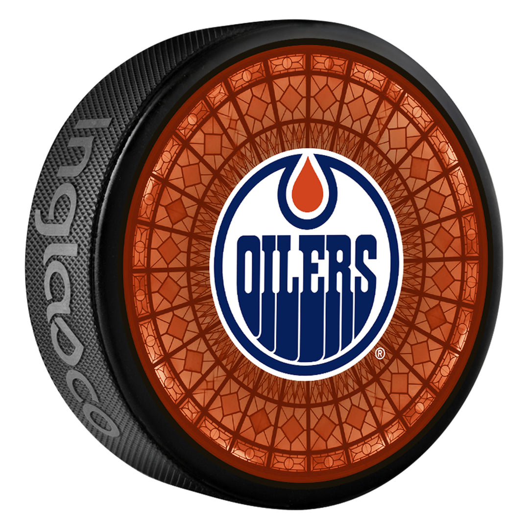 Edmonton Oilers Stained Glass Puck