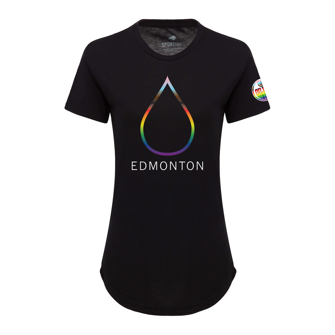 Edmonton Oilers Women's Sportiqe Phoebe Pride T-Shirt