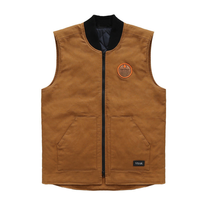 Edmonton Oilers VOAK Sportswear Brown Canvas Vest