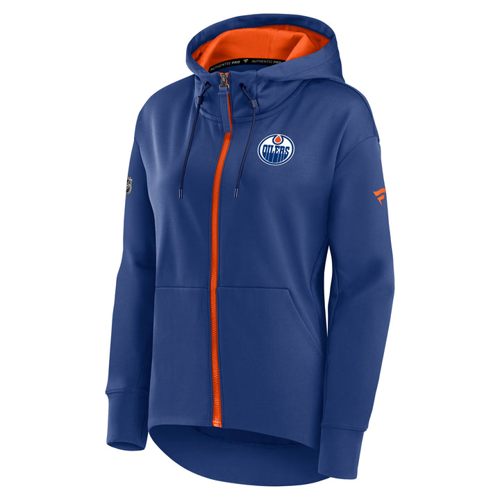 Edmonton Oilers Women's Fanatics Authentic Pro Scuba Cobalt Full Zip Hoodie