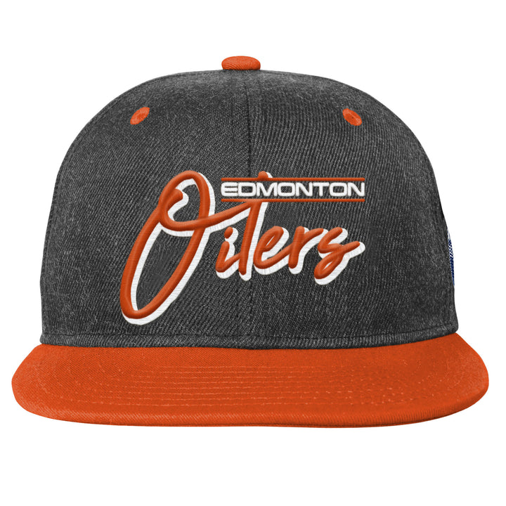 Edmonton Oilers Youth Outerstuff Grey & Orange Retro Vibe Snapback Hat